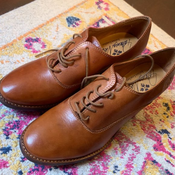 Patricia Nash Block Heals Oxford Lace up Leather Shoes - Picture 1 of 11